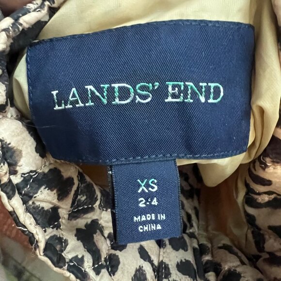 Lands End Animal Print Mob Wife Primaloft Quilted Jacket Size XS - Picture 2 of 11